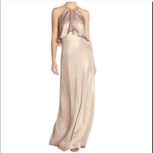 Amsale Nouveau Lilith Dress Rose Gold Halter